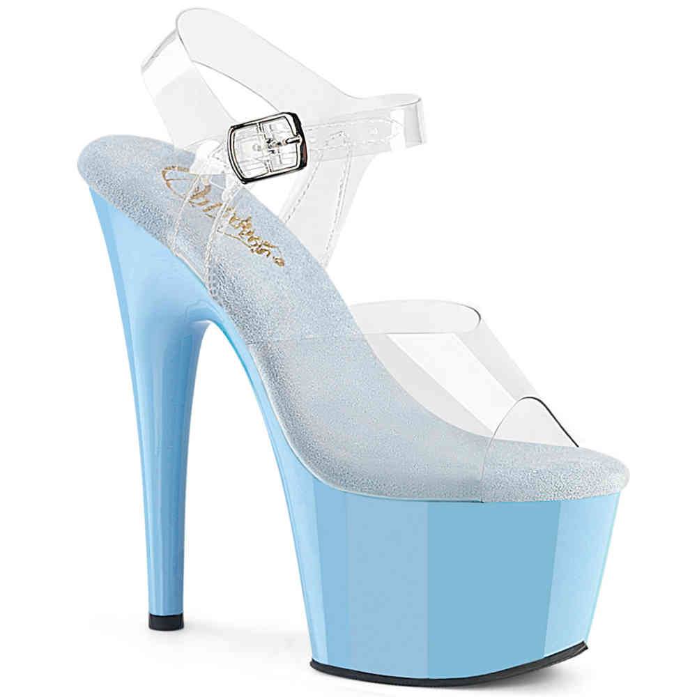 Pleaser - ADORE708 Sandale à bride à la cheville - Transparent/Bleu Product image